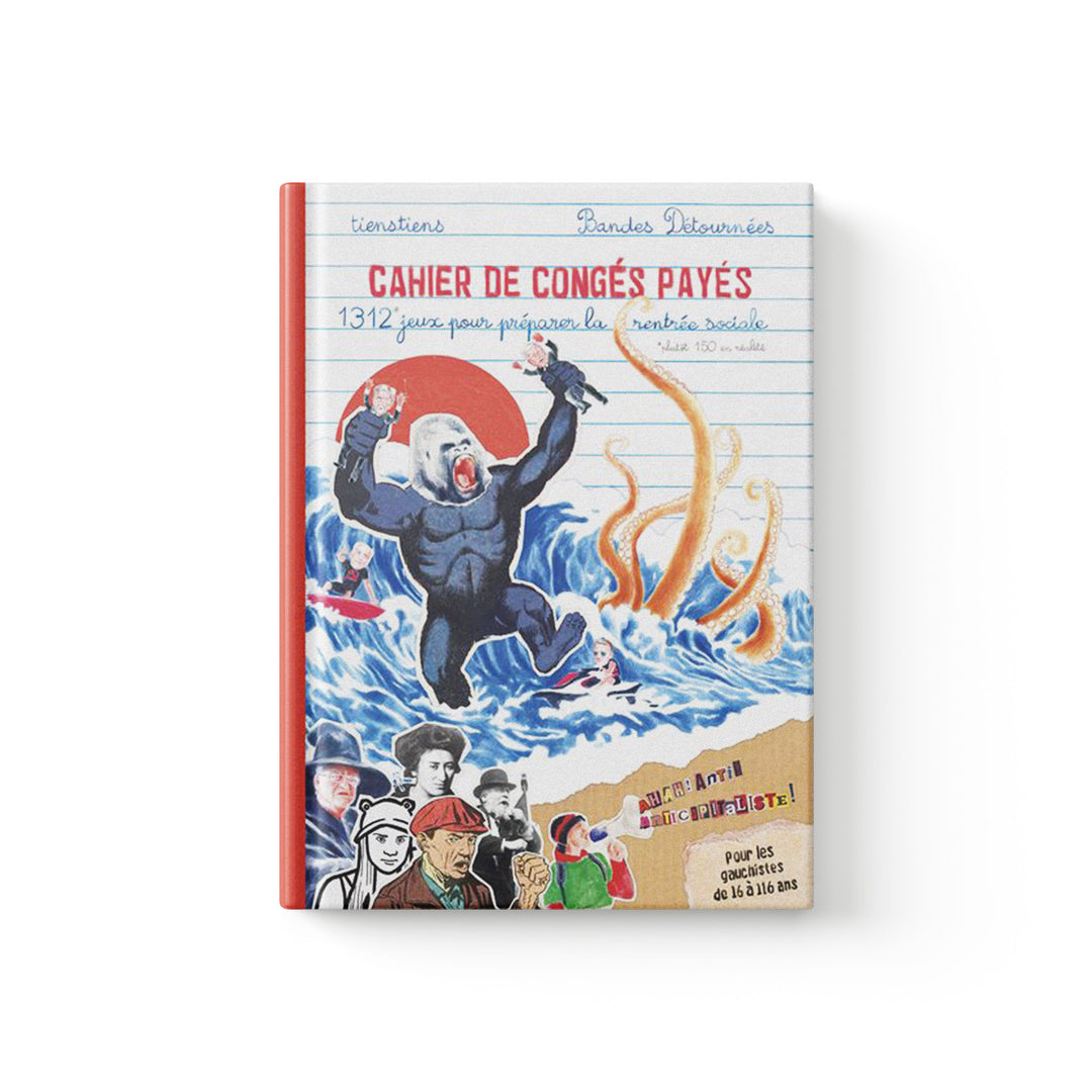 Mockup de la couverture du cahier de vacances "cahier de congés payés" par Tientiensbd et Bandes Détournées