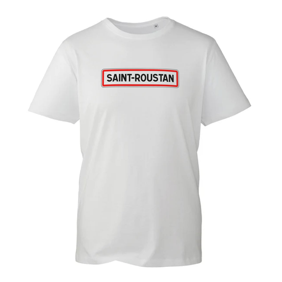 T-shirt Blanc avec motif panneau Saint-Roustan