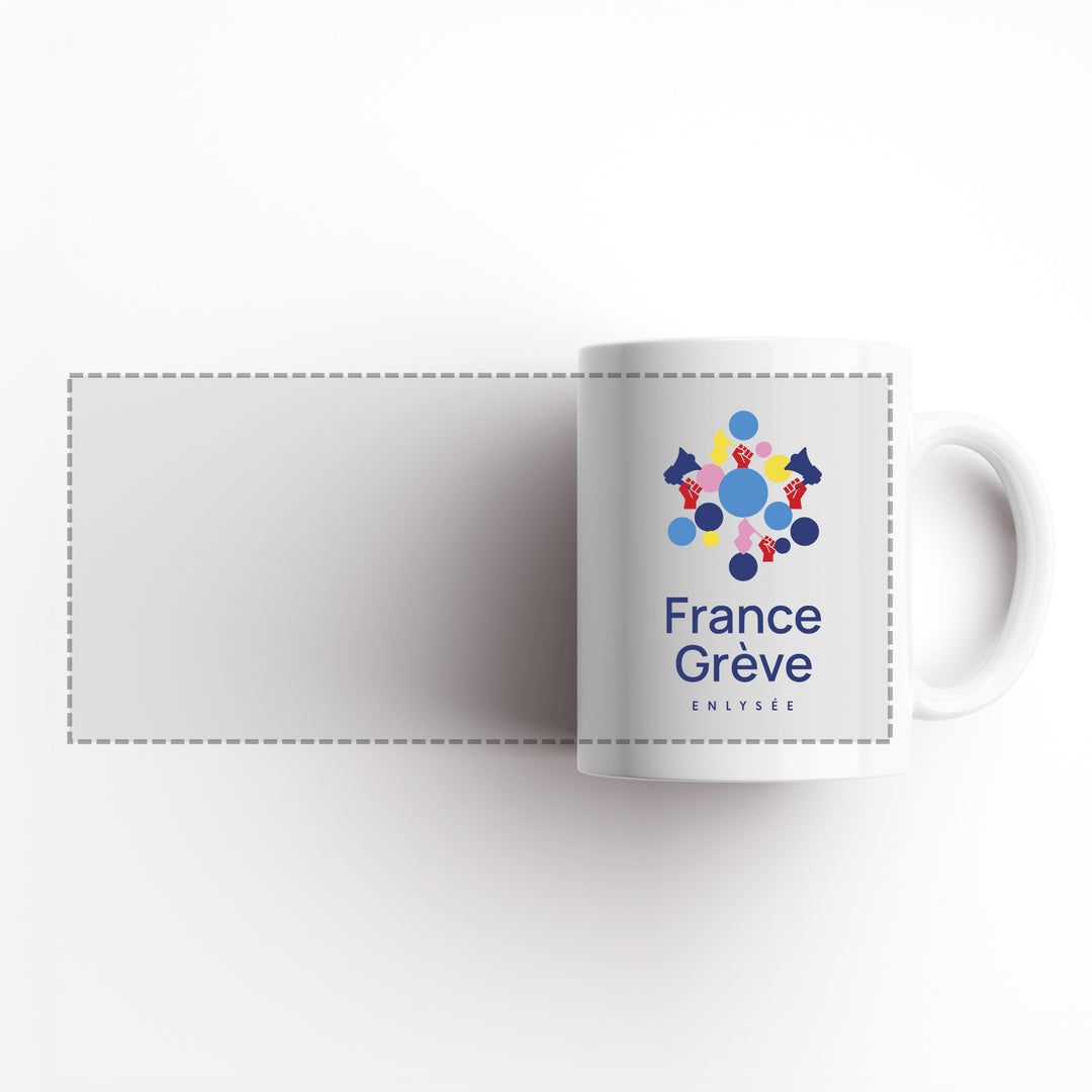 vue dépliée du mug en France grève
