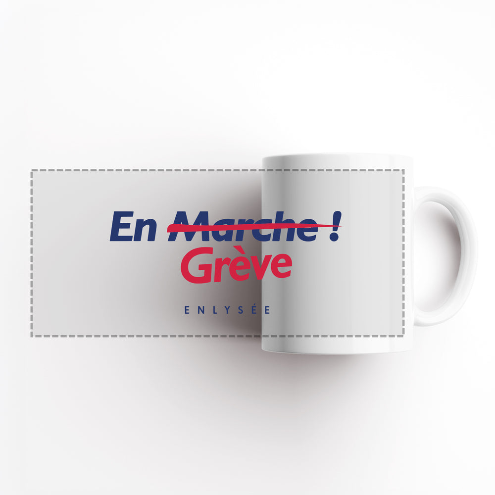 vue dépliée du mug en marche, plutôt en grève