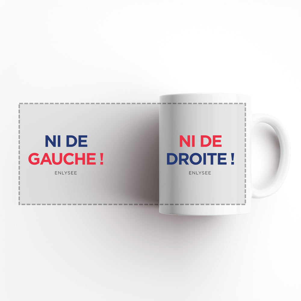 vue déplié du mug ni de droite, ni de gauche