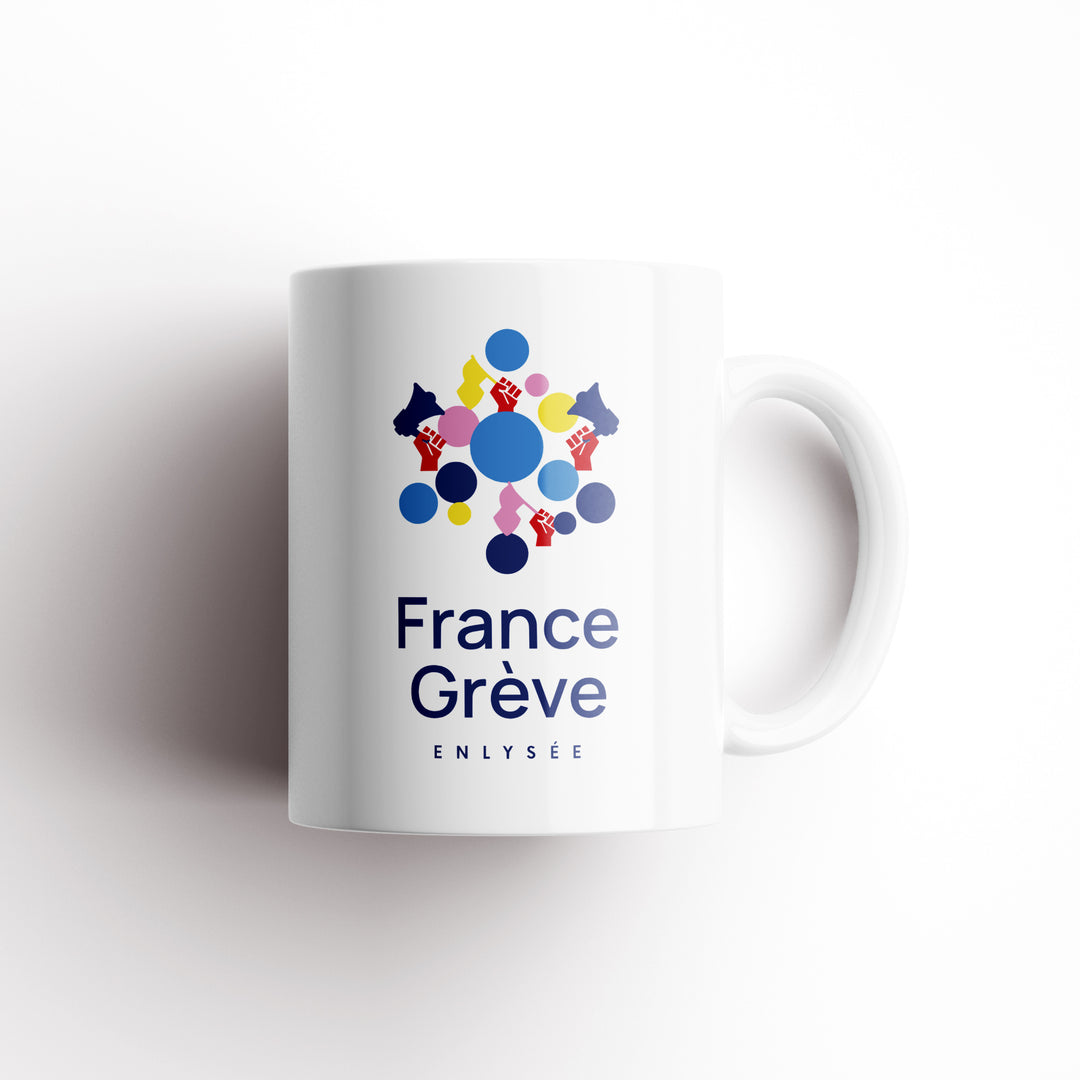 vue de profil du mug en France grève