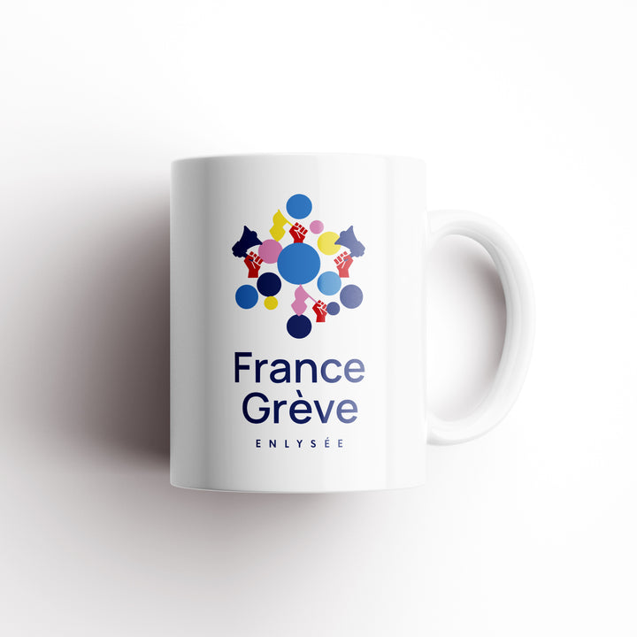 vue de profil du mug en France grève