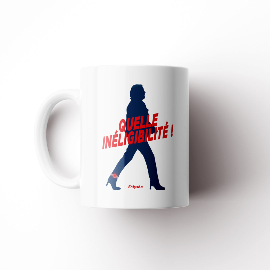 vue de profil du mug Marine Lepen, quelle inéligibilité