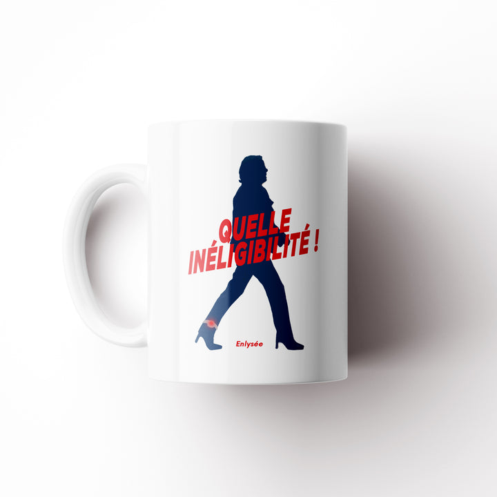 vue de profil du mug Marine Lepen, quelle inéligibilité
