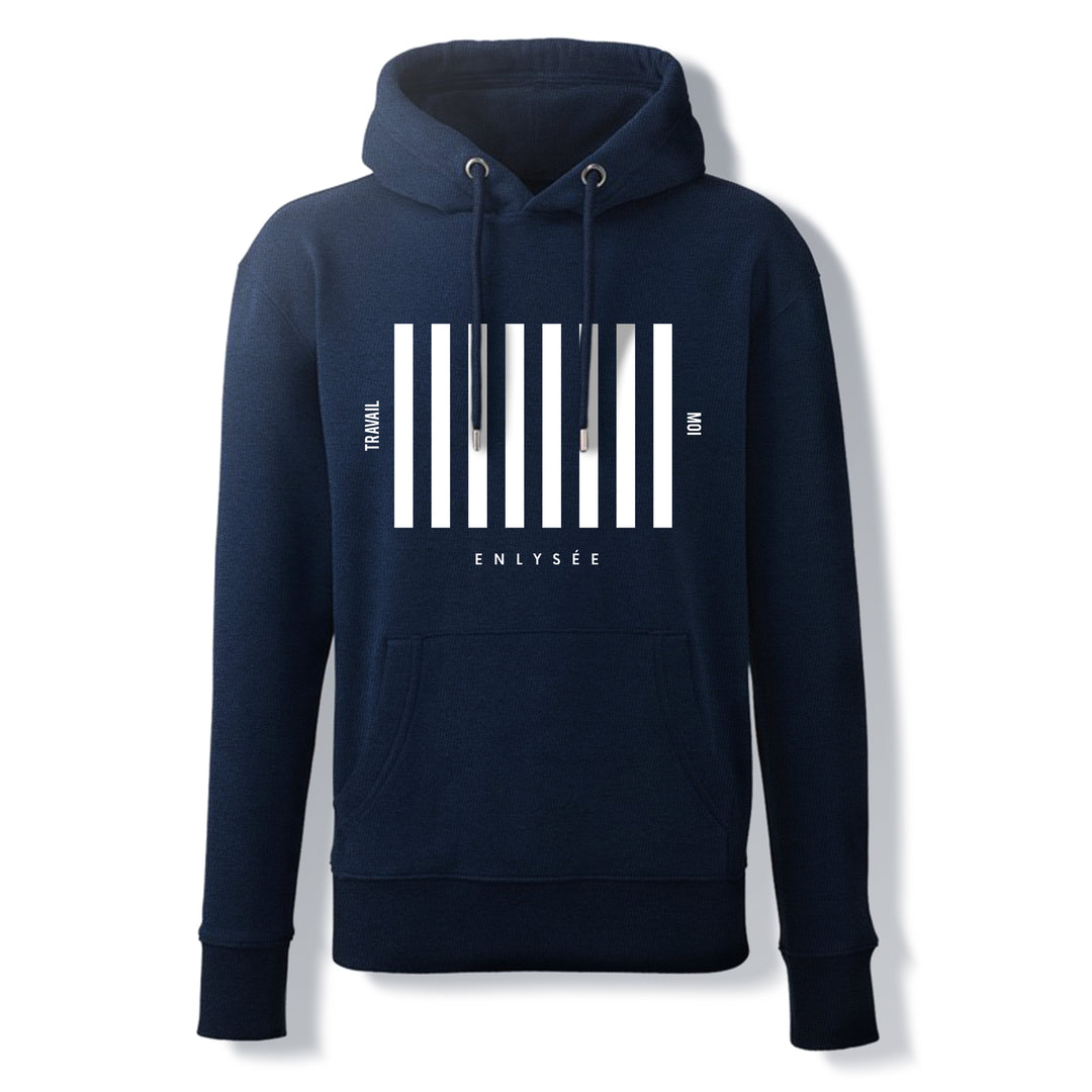 Sweat bleu foncé pour traverser la rue
