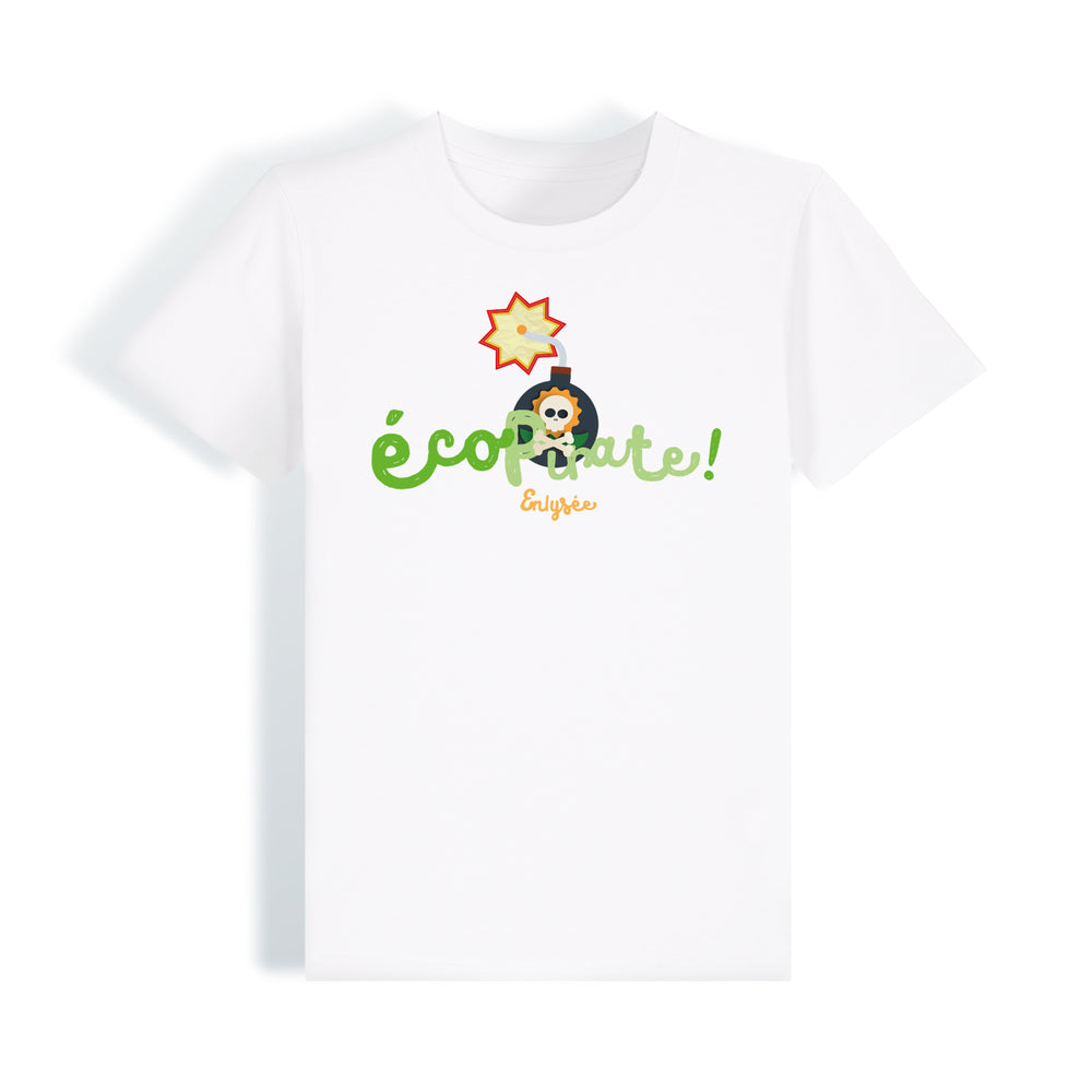 le t-shirt enfant de l'éco-pirate en blanc
