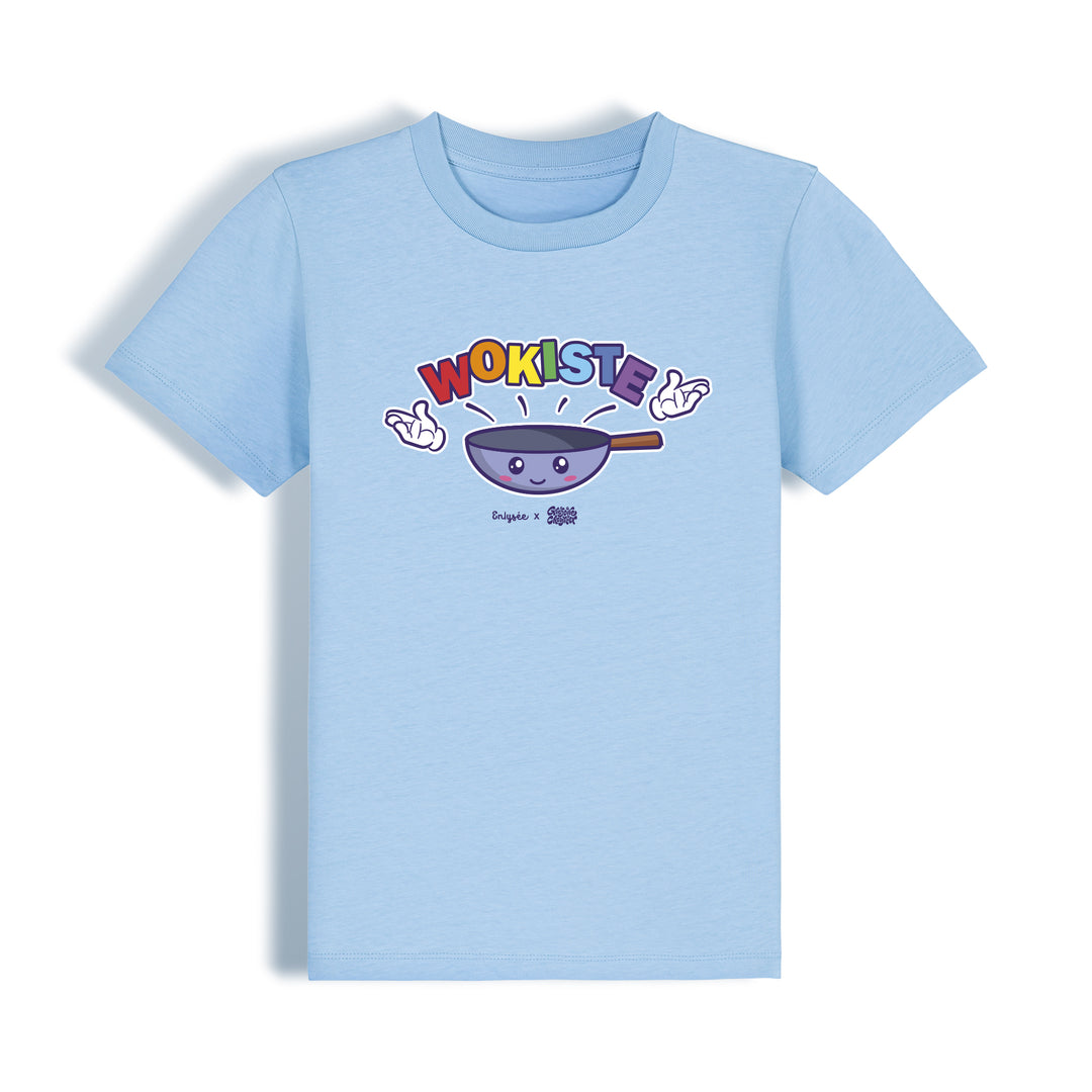 le t-shirt enfant de l'apprenti·e Wokiste en bleu ciel 