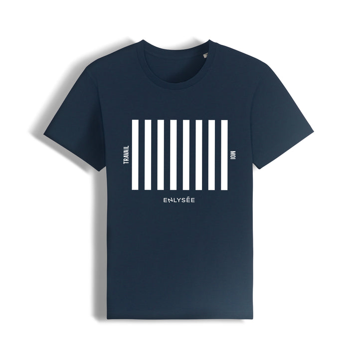 le t-shirt coupe unisexe pour traverser la rue avec un passage piéton en bleu foncé