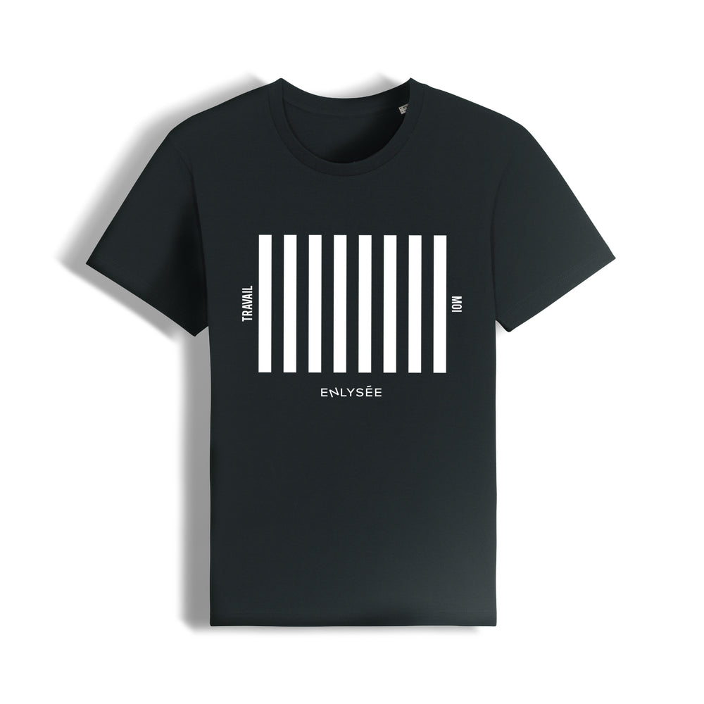 le t-shirt coupe unisexe pour traverser la rue avec un passage piéton en noir