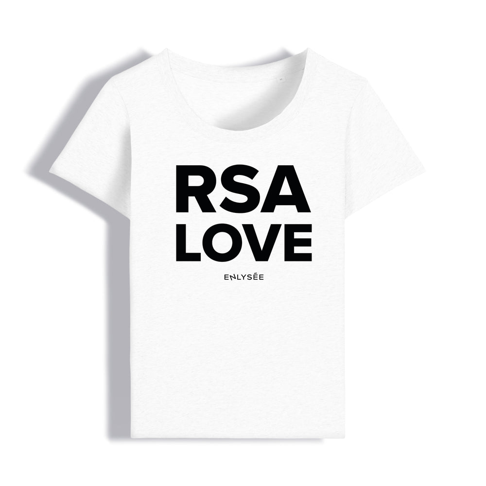 le t-shirt coupe femme de l'amour du RSA en blanc