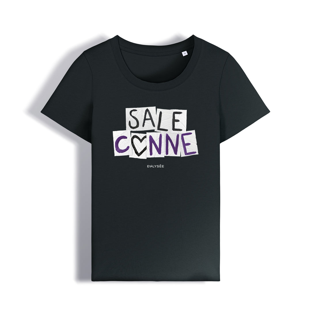 le t-shirt coupe femme des sales connes en noir