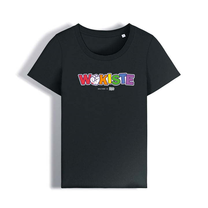 t-shirt coupe femme du wokiste en noir