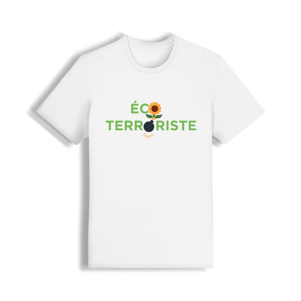 le t-shirt coupe unisexe de l'éco-terroriste en blanc