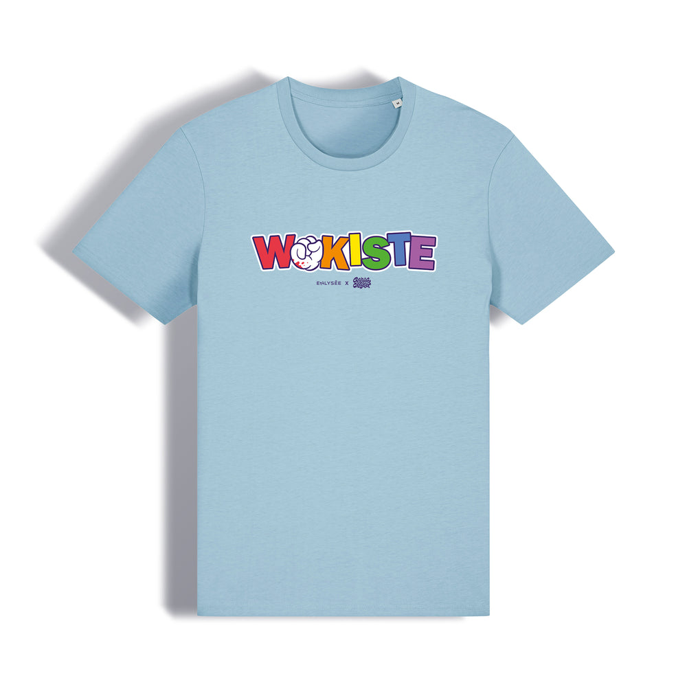 t-shirt coupe unisexe du wokiste en bleu ciel