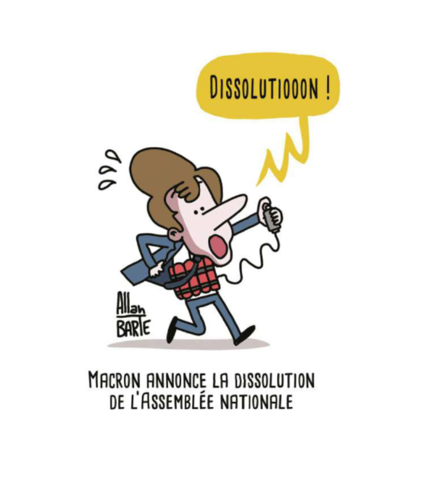 stripe du tome 8 de la bd Vivre en macronie par Allan Barte